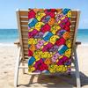 Rider Speeding Yamaha Through Neon Light Microfiber Beach Towel Lightweight And Quick-Dry, for Summer Travel, Beach Essential, Swimming Pool
