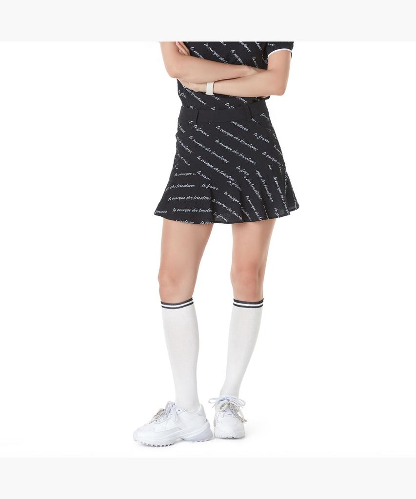 LECOQ GOLF Women'S Seersucker Lettering Print Set-Up Flare Skirt (Gp322Lsk82)