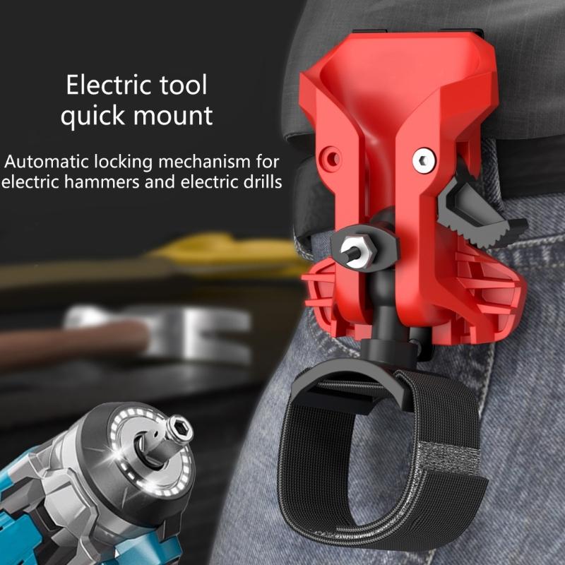 Practical Tool Belt Clip Double Lock Automatic Lock Mechanism for Power Drills Ensuring Secure Attachments During Use
