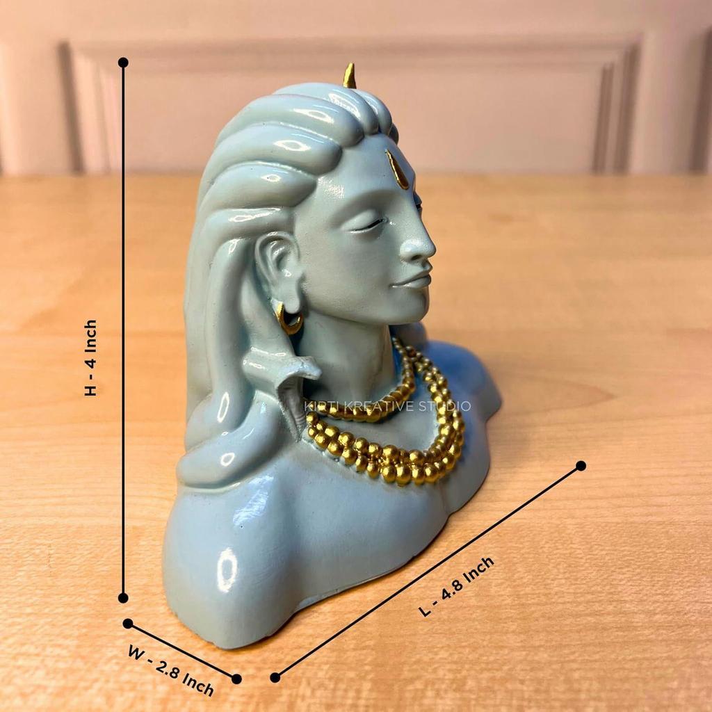 Adiyogi Shiva Statue for Car Dash , Pooja & Gift, Mahadev Murti, Idol, Shankara for Home & Office Decor/Diwali Gifts Items (Pack of 1) (Pastel Blue)