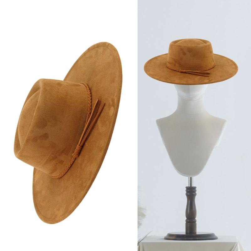 Klassieke Homburg Tophoed Panama Hoed Cadeau voor Vriend Tophoed Gevlochten Riem Kostuum voor Buitenbijeenkomsten