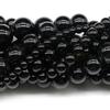 Black Ceramic Glass Stone Natural Round Beads 15"Strand Smooth Loose Spacer Beads 4/6/8/10/12mm for Jewelry Making DIY Bracelets Accessories