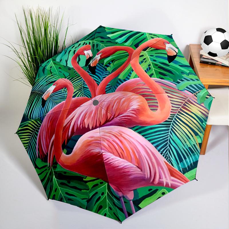 

Cartoon Pink Flamingo Umbrella Automatic Open/close, Sturdy Iron Frame & 8-Rib Struct, Umbrella for Women & Men, Christmas Gifts