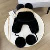 Winter New Warm Mink Hair Woven Lei Feng Hat Female Ear Protector Mink Hat Cute Fox Fur Ball Fur Hat