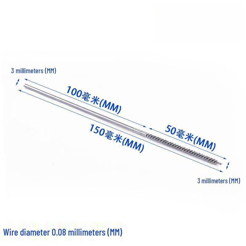 Stainless Steel Pipe Brush with Handle for Deburring, Rust Removal, Polishing, and Cleaning In Extended Inner Holes.