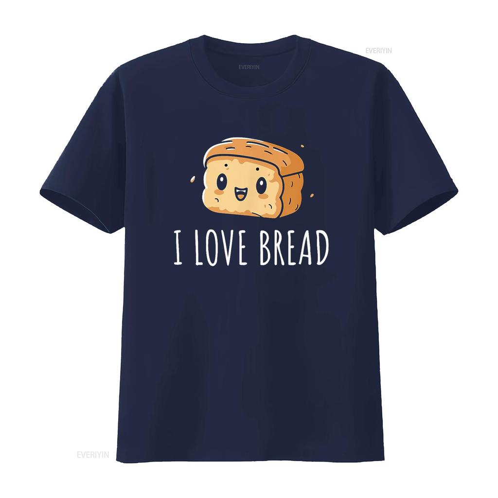 I Love Bread T Shirt Vintage Washed Slightly Stylish Fashion Homme Top For Everyday Wear Unisex Breathable Designer Clothes