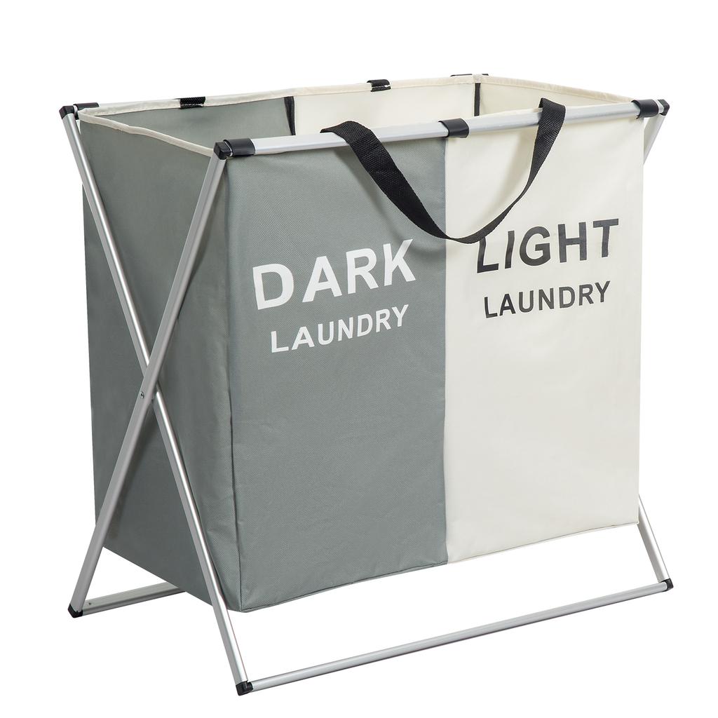1 PC Large Laundry Hamper 3 Sections Divided Laundry Basket Foldable Washing Bin Dirty Cloth Storage Bag