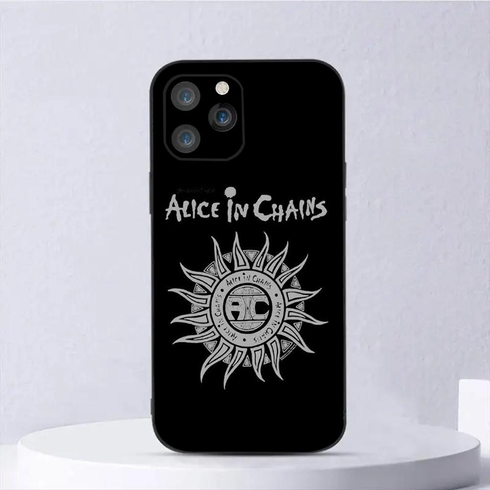 

Band A-Alice In C-Chains Phone Case For iPhone 15,14,13,12,11,Plus,Pro Max,XS,X,XR,SE,Mini,8,7 Soft Silicone Black Cover iPhone11