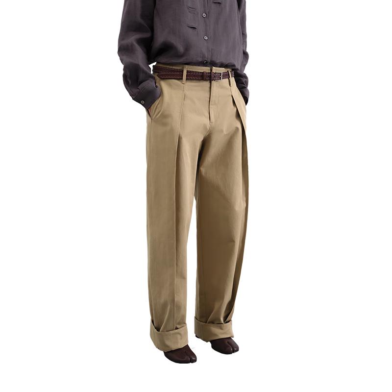 

GREEN BELT 2025 Winter Women s Lyocell Blend Loose Wide-Leg Casual Pants S