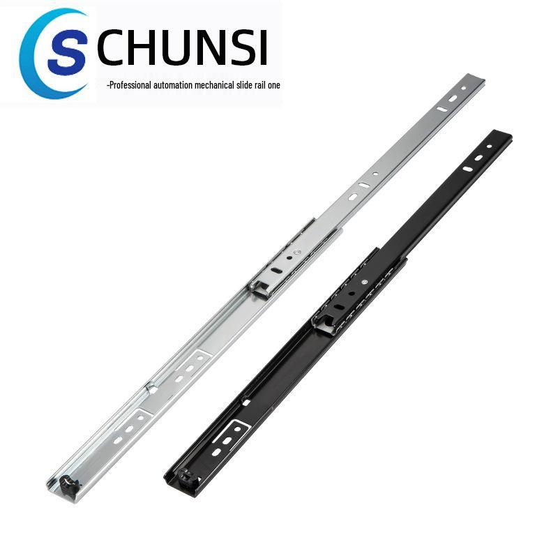27mm Silent Steel Ball Drawer Slides, Two-Section Guide Rail for Desks and Cabinets.