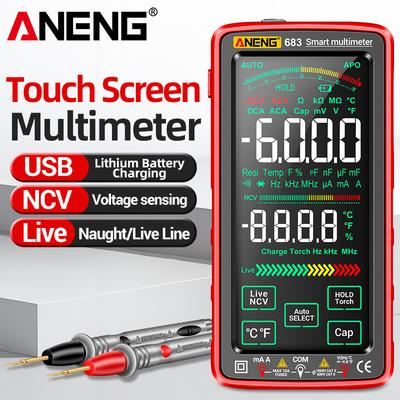 ANENG 683 Professional Multimeter AC/DC Current Ammeter NCV Diode Testers Smart Touch Screen Multimeter Voltage Test 6000 Counts
