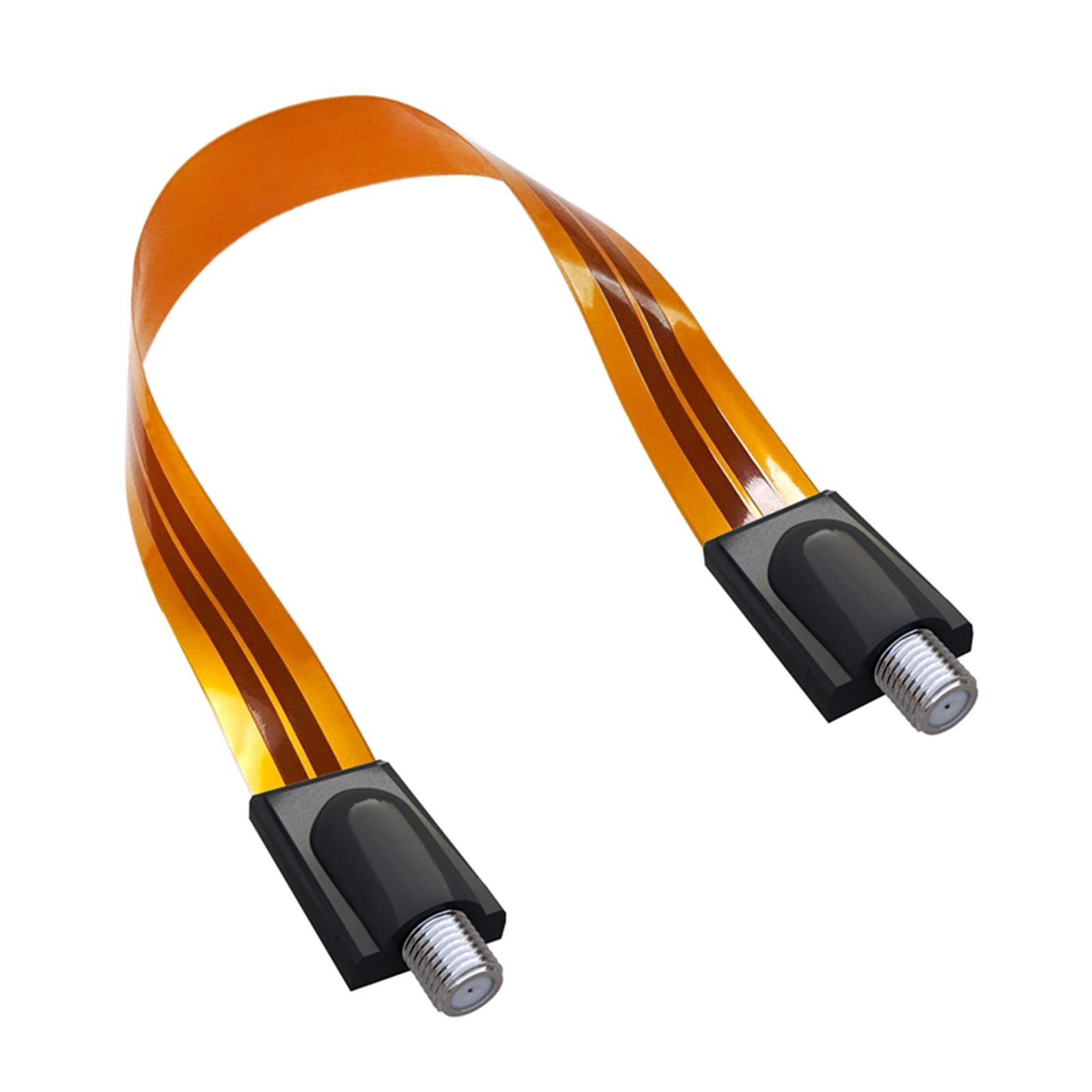 

Flat Coaxial Cable F Female to F Female Plug Jack Connector Adapter Cord Coax Cable for Digital Satellite Antenna TV