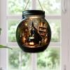 2D Flat Halloween Witch Hanging Ornaments with Rope - 2D Acrylic Sunshine Catch Ornaments,Witch Hats and Boilers Halloween Home and Garden Decorations