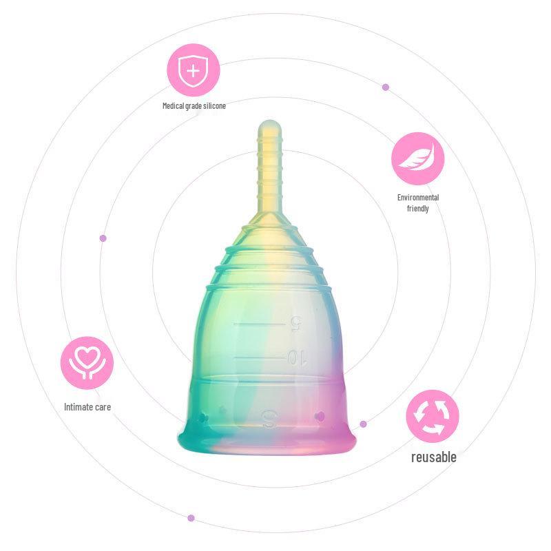 Rainbow Silicone Menstrual Cup: Eco-friendly Period Alternative