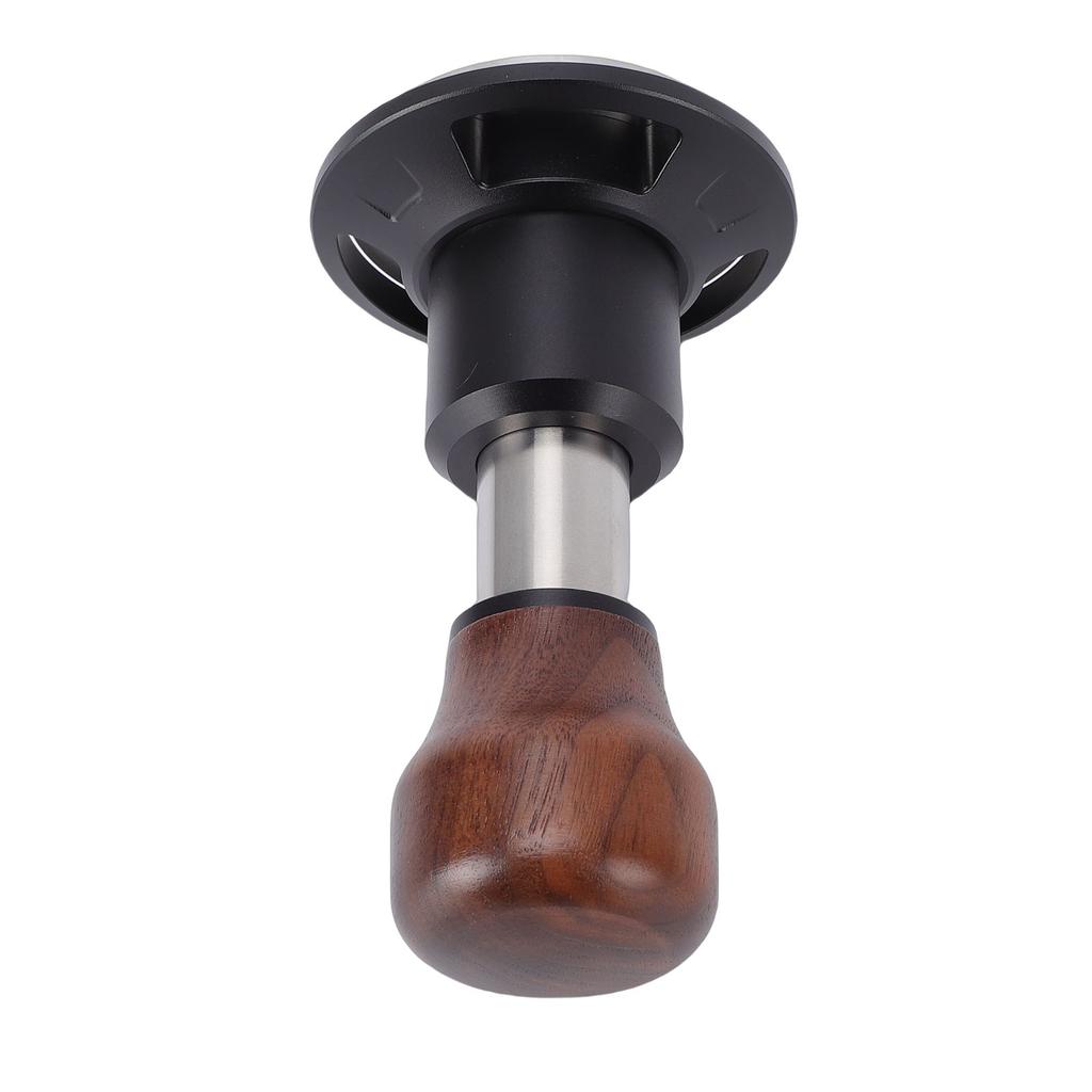 58.5mm Coffee Tamper Constant Pressure Spring Loaded Coffee Press Tamper Stainless Steel with Walnut Handle Threaded