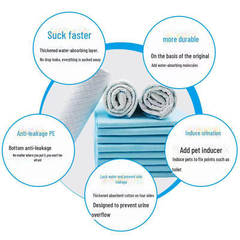 Bamboo Charcoal Dog Training Pads - Thick, Disposable, Absorbent, Anti-Seepage & Anti-Leakage Urine Pads