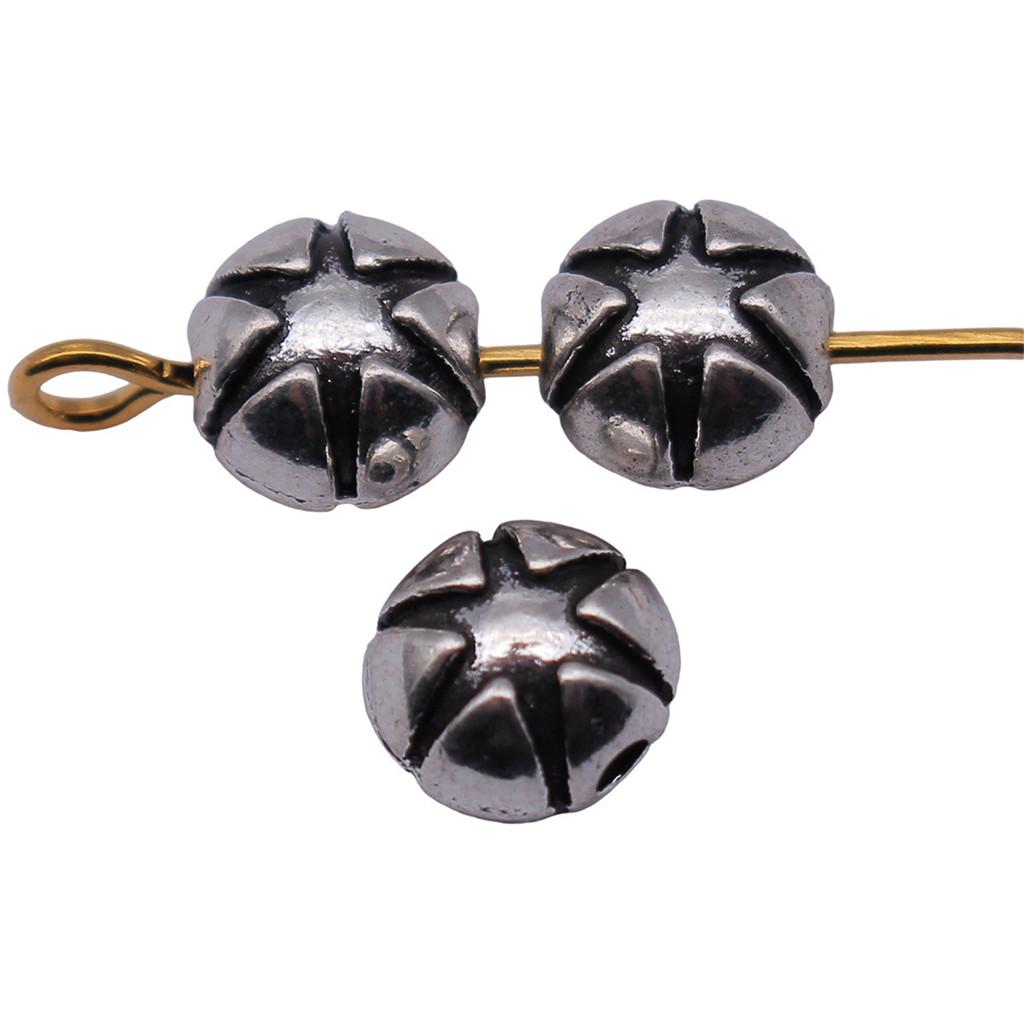 Floral Edge Spacer Beads Ornate Metal Small Hole Charms For Bohemian Beading Supplies