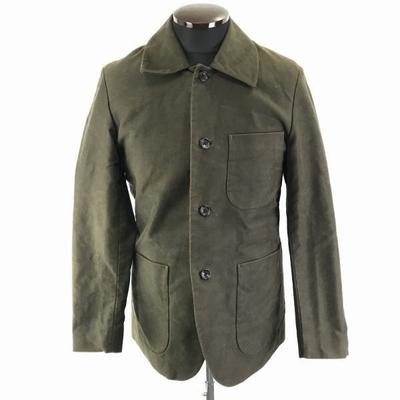Tomorrowland Cotton Jacket Outer 46 Men S Khaki 4 Button Center Vent Full Lining Multiple Pockets(USED)