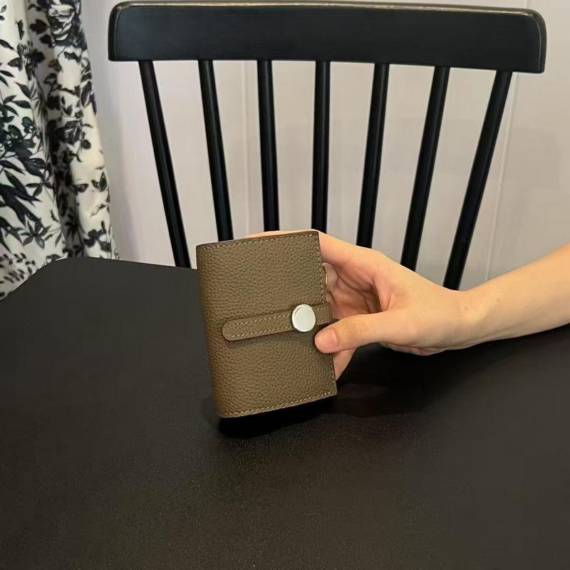 26 New Genuine Pickup Truck With Leather Toe Layer, Women's Foldable Short Wallet, Trendy Leather, Fashionable Drawstring, Versatile Wallet