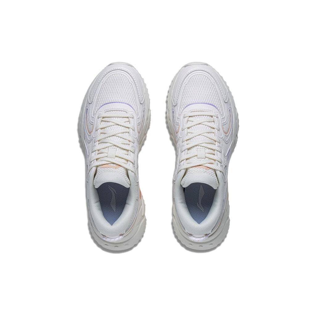 New LiNing Pick Up The Light Anti Slip And Wear Resistant Breathable Low Top Running Shoes Women's Mist White ARXT008-1