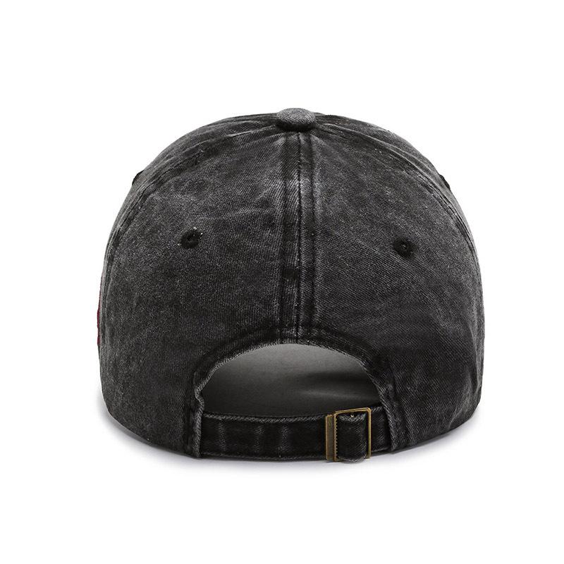 Hat Men's Washed Cloth Baseball Cap Patch Embroidery Cap Sun Hat Spring and Autumn Casual Hat