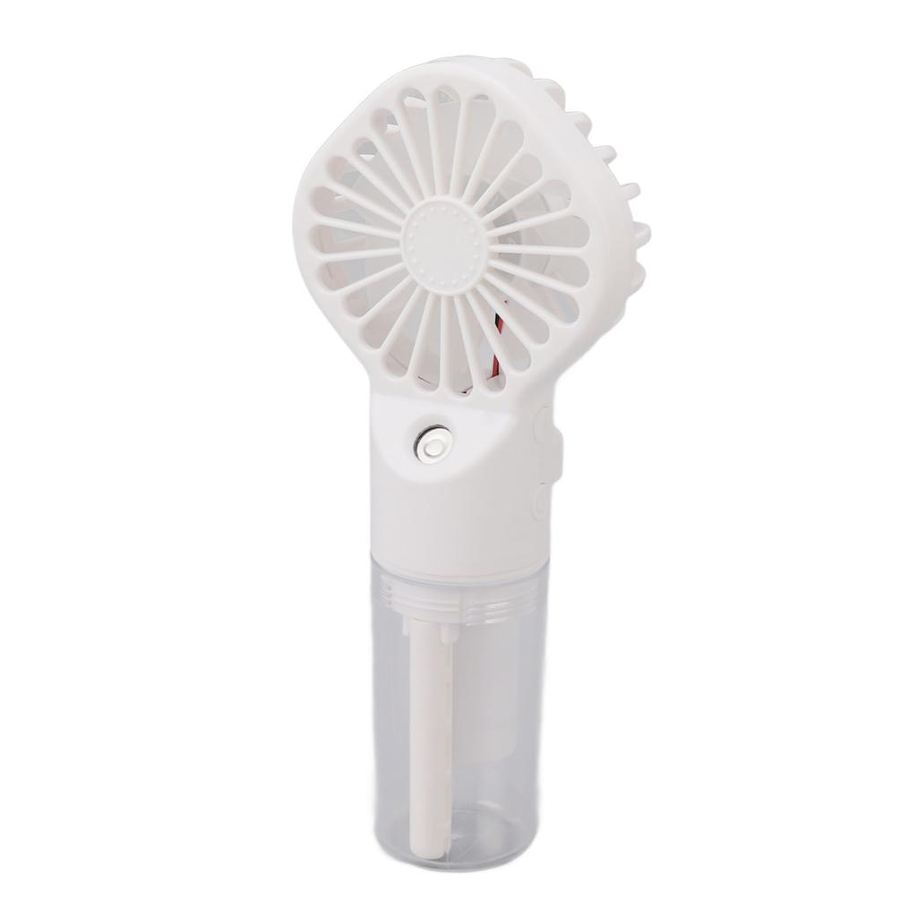 Portable Handheld Misting Fan USB Rechargeable Water Spray Mist Fan with 4 Gear Speed White