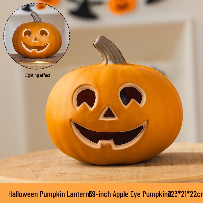Luminous White Pumpkin Lantern: Large Halloween Decoration for Shopping Malls & Theme Events