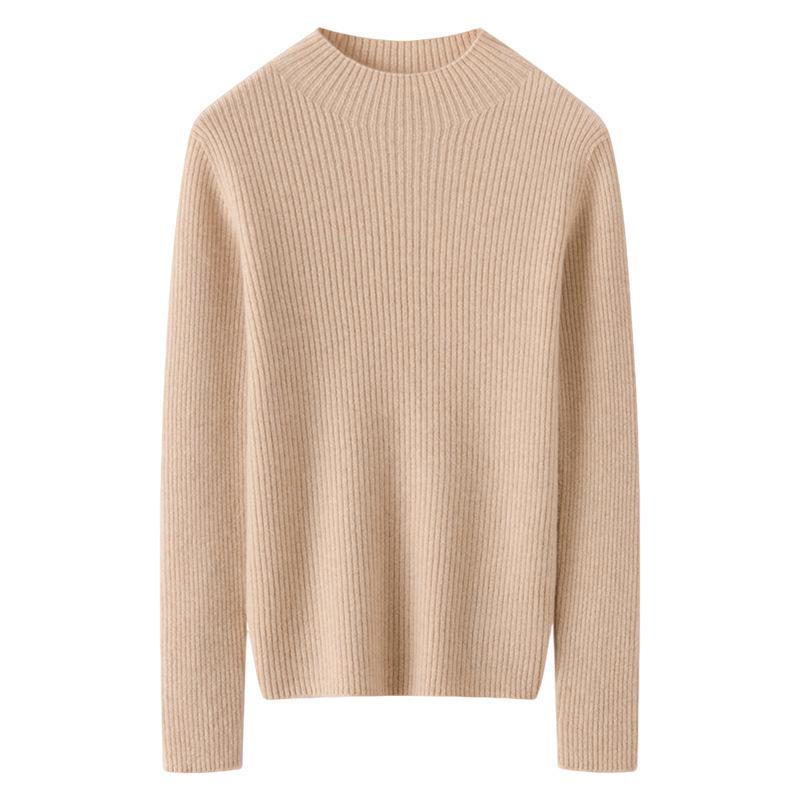 Women's Pure Cashmere Half-High Neck Sweater for Autumn/Winter