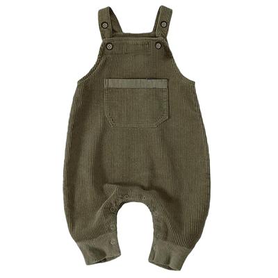 Baby Overalls Long Pants Corduroy Romper Boys Girls Plain Cute Autumn Winter [Volunboy] All-in-One (Green (Pocket), 73)