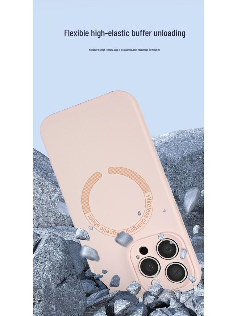 MagSafe Shockproof Liquid Silicone Case with Lens Protection for 16 Pro Max