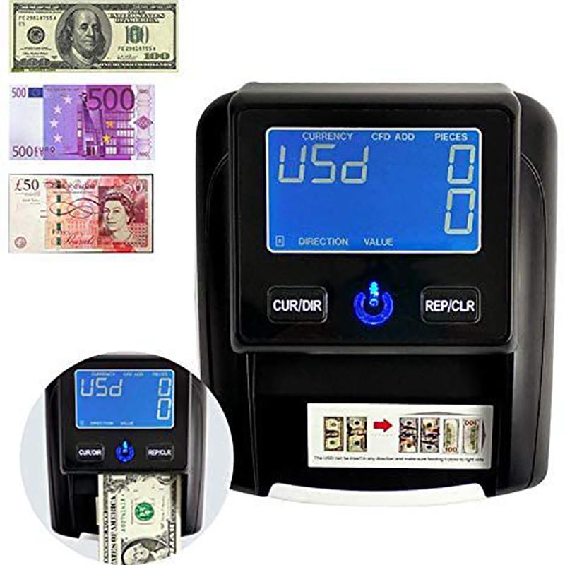 Portable Fake Currency Reader/Detector with Ultraviolet, Magnetic Detection, USD & Euro Value Counting Bill Detector Machine US
