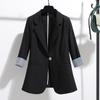 Women's Fall Buttons Seven-minute Sleeve Thin Section Temperament Casual Career Jacket
