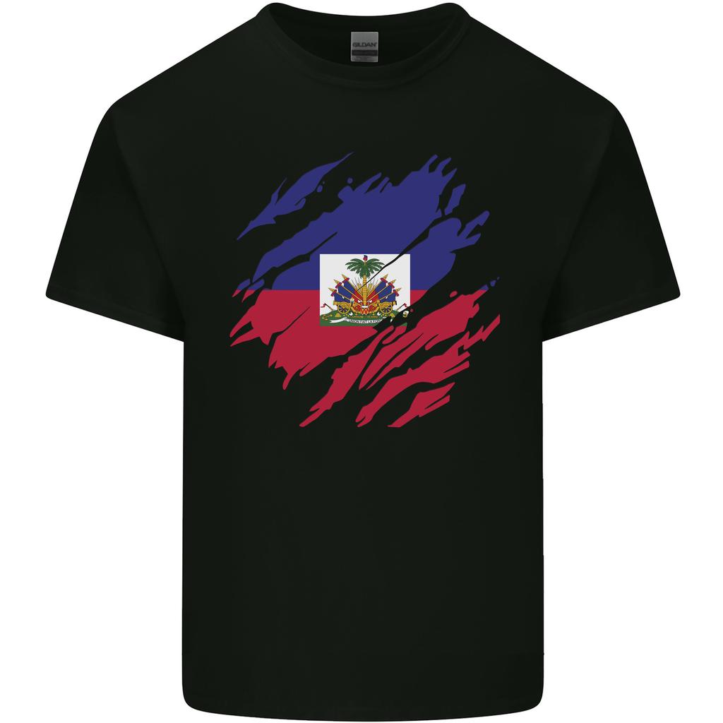 Torn Haiti Flag Haitian Day Football Unisexs Light Cotton TShirt