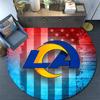 Los Angeles Rams Round Area Rug,Carpet Rug for Living Room Bedroom Sofa Playroom Decor,Non-slip Floor Mat