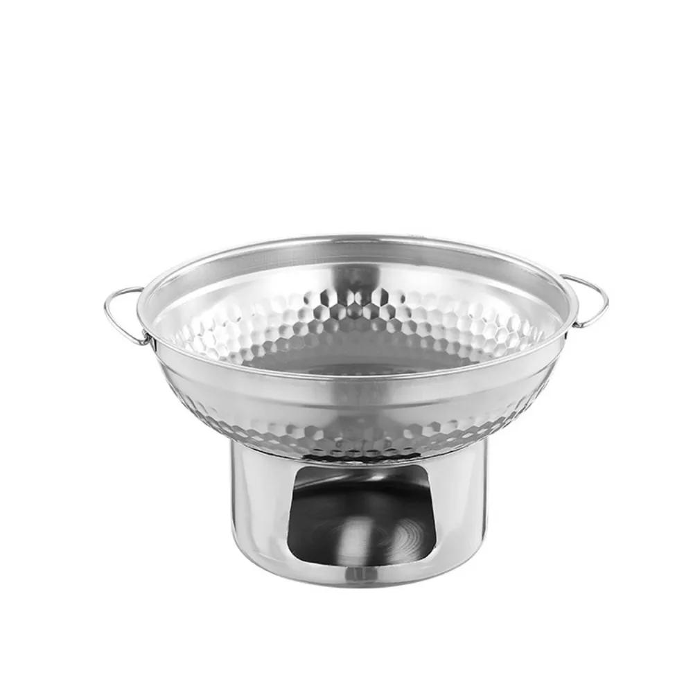 Hochwertiger 20/22cm Edelstahl Hot Pot Schnelle Heizung mit Schornstein Thai Hot Pot Rund Hitzebeständig Doppelte Ohren Hot Pot Küche