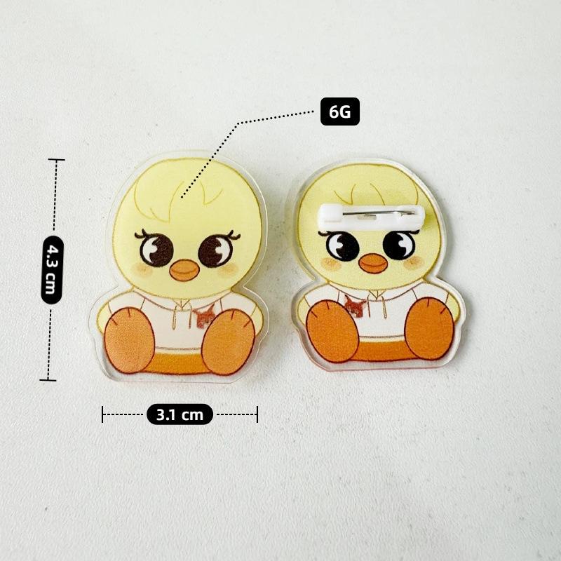 New Straykids Cartoon Acrylic Brooch Skzoo Peripheral Huang Xuanchen, Li Longfu, Han Zhicheng Acrylic Brooch Pin Xz-37