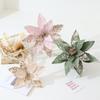 New 25CM Artificial Poinsettia Flower Glitter Sparkling Christmas Glitter Flower Sequins Simulation Flowers Christmas Decoration