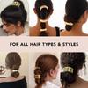 3/6pcs Gold Ponytail Cuff with Elastic Hair Ties Metal Charms Black Rubber Band Women Girs Non-Damage Hair Rope