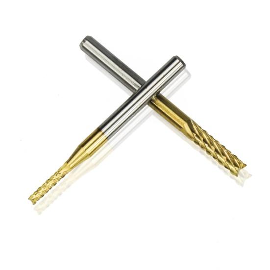 10Pcs 1-3mm Edge Titanium Coated Milling Cutter Woodworking Engraving Bit Tool