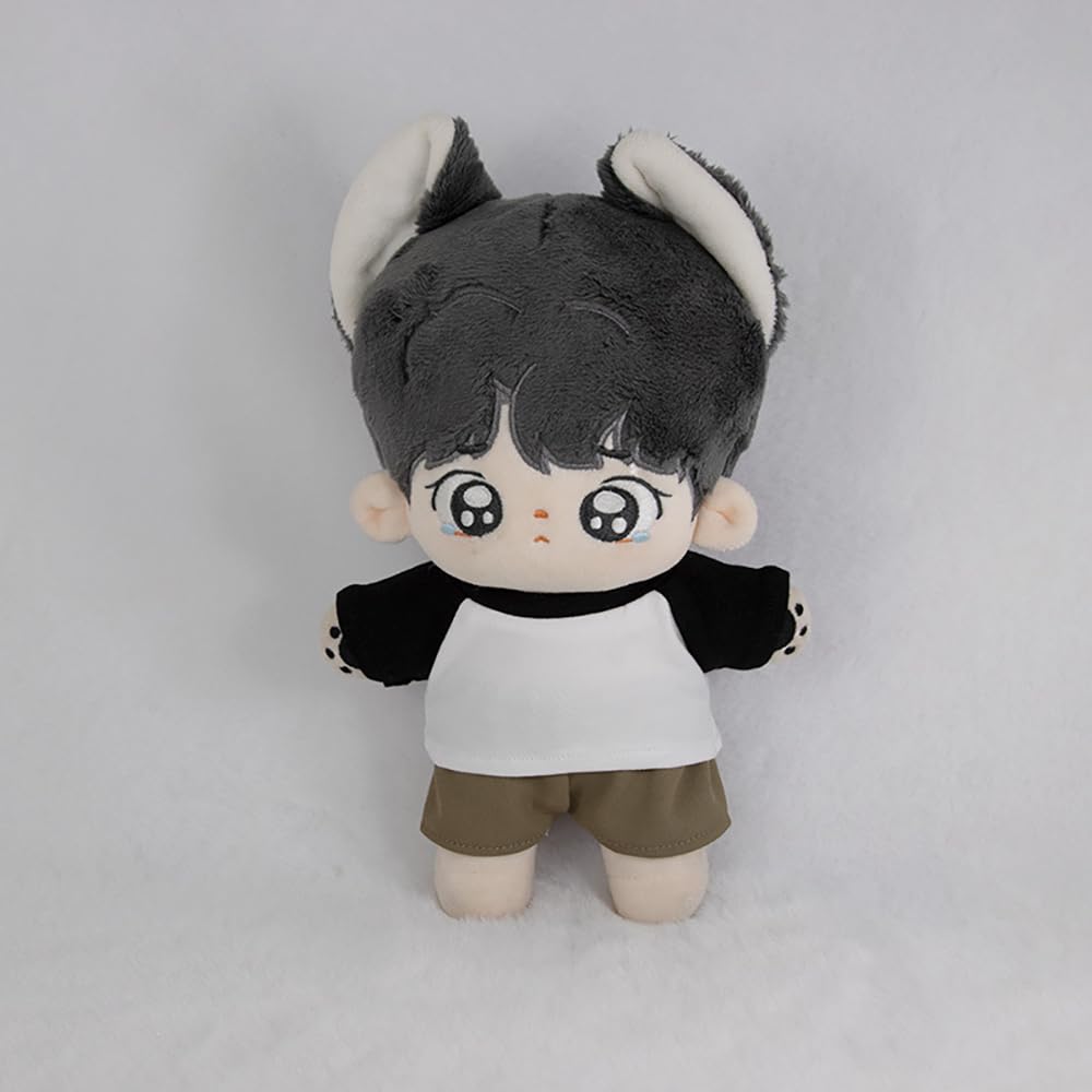 Niannyyhouse 10cm, 15cm, 20cm Plush Clothes, Color Block T-Shirt, Bottoms, Dress-Up, Cotton Doll, Accessories (a1, 15cm)