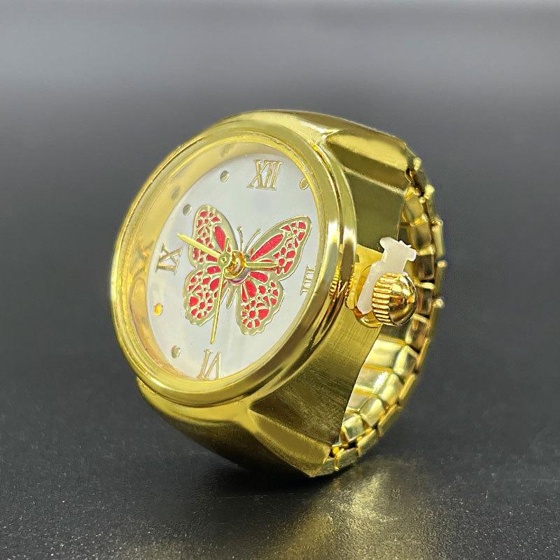 Γυναικείο ρολόι με αναλογικό δαχτυλίδι με καντράν Quartz για ελαστικό δώρο πεταλούδας για την Creati