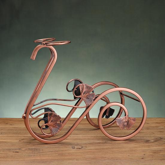 Iron Wine Rack with Glass Holder, Retro Swan Bicycle Wine Stand, Tabletop Red Wine Glass Hanger for Home Bar