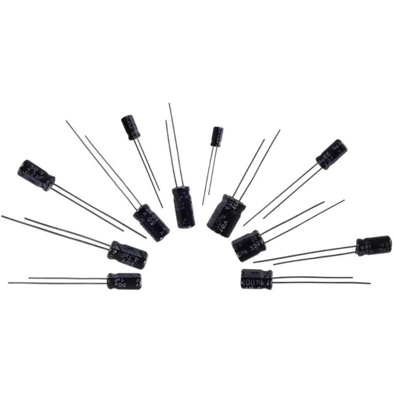 500PCS Electrolytic Capacitors Electronic Component Plastic for Use In Various Electronic Equipment & DIY Projects