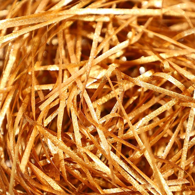 Shimmering Gold & Silver Raffia Shreds for Gift Boxes and Wedding Candy Packaging