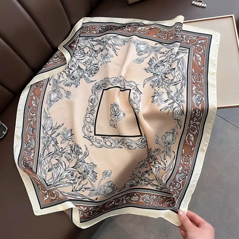 High-End Retro Korean-Style Silk Square Scarf: Versatile Fashion Accessory for Women
