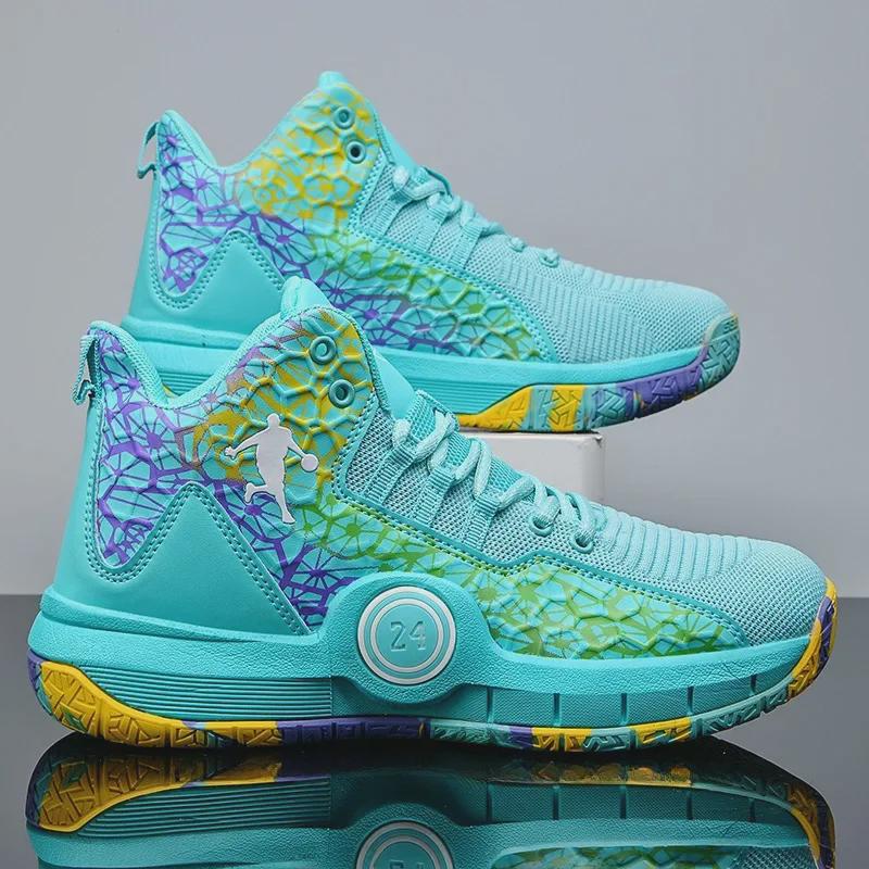 

«Баскетбольные кроссовки Yushuai 14 с высоким берцем, износостойкие, унисекс, белые/синие/розовые, идеально подходят для осени/зимы и цементных полов» 36