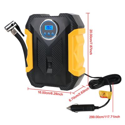 Przenośny ze światłem LED Kompresor powietrza Wyświetlacz LCD Inflator do opon Cyfrowy 150PSI 120W 12V Wtyczka zapalniczki samochodowej Pompka powietrza