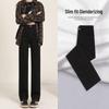 Women's Black Fleece-Lined Slimming Straight-Leg Jeans - Winter Fashion, Versatile, Loose Fit