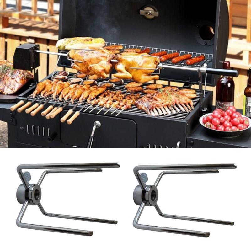 Pack Of 2 Rusts Resistant BBQ Skewers Set For Perfectly Cooked Meats And Vegetables Stainless Steel BBQ Roasting Fork