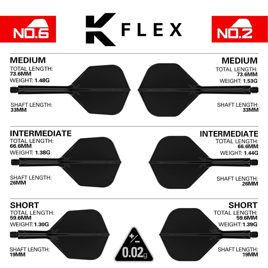 TARGET FLIGHT K-FLEX SHAPE/NO6 (26MM INTERMEDIATE, Black)